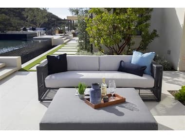 Sunset West Milano Woven Rope Charcoal Lounge Set in Echo Ash SWMLNOQCKLNGSET2