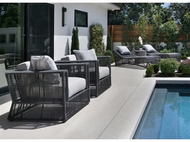 Sunset West Milano Woven Rope Charcoal Lounge Set in Echo Ash SWMLNOQCKLNGSET7