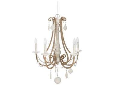 Surya Ambrose 5-Light Ivory White Chandelier SYABO001