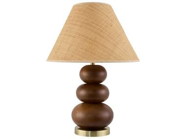 Surya Anefis Metallic Gold Brown Seagrass Clear Polyester Table Lamp SYAFS004