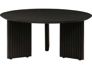 Surya Agnes Round Wood Black Coffee Table SYAGNE003163636