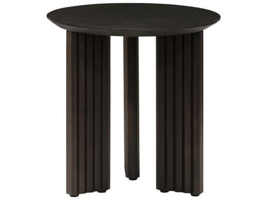 Surya Agnes Round Wood Black End Table SYAGNE004181818