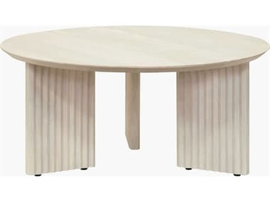 Surya Agnes Round Wood White Coffee Table SYAGNE005163636