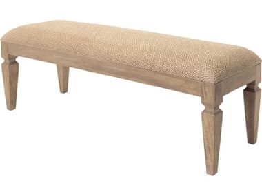Surya Ansonia 50" Brown Beige Fabric Upholstered Accent Bench SYAIA001