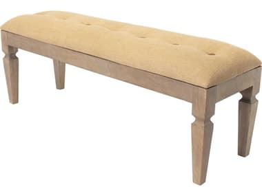 Surya Ansonia 50" Brown Fabric Upholstered Accent Bench SYAIA002