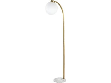 Surya Aquilon 66" Tall Metallic Brass Floor Lamp SYAQL001