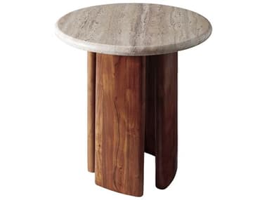 Surya Abacus Round Brown End Table SYAUC003202020