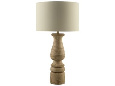 Surya Alvimare Painted Brown White Linen Traditional Buffet Lamp SYAVM004