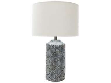 Surya Brenda Blue White Linen Buffet Lamp SYBED200TBL