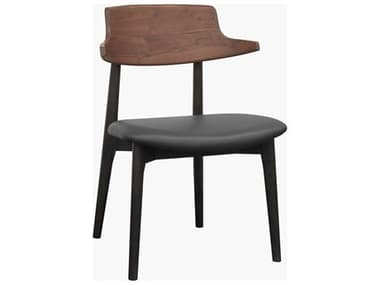 Surya Billings Oak Wood Black Faux Leather Armless Dining Chair Set of 2 SYBGS002SET