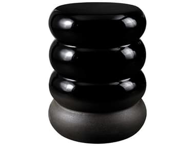 Surya Bizen Black Charcoal Accent Stool SYBIZ001171313