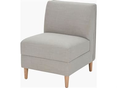 Surya Becki Owens Stinson Ash Wood Gray Upholstered Armless Dining Chair SYBOSN001333127
