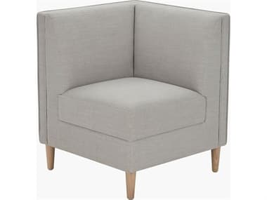 Surya Becki Owens Stinson Ash Wood Gray Upholstered Armless Dining Chair SYBOSN003332727