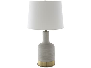 Surya Brae Light Gray White Ivory Linen Buffet Lamp SYBRE001