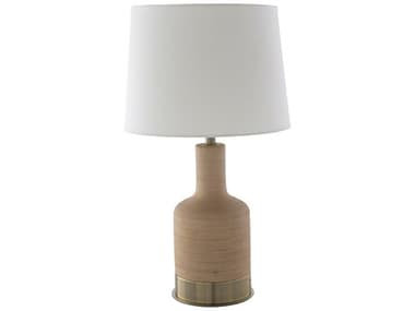 Surya Brae Beige White Ivory Linen Brown Buffet Lamp SYBRE002