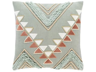 Surya Bisbee Brick Red / Dusty Sage / Off-White Pillow SYBSB001
