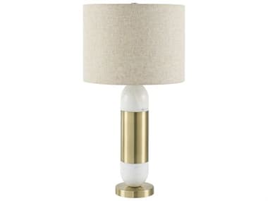 Surya Carina White Beige Linen Polyester Buffet Lamp SYCAR002