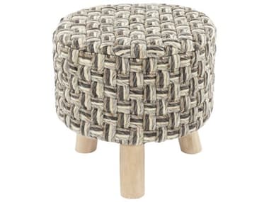 Surya Cordoba Charcoal Gray Upholstered Ottoman SYCDB004