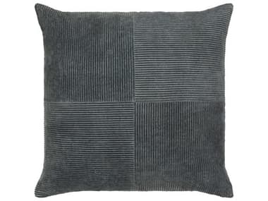 Surya Corduroy Quarters Charcoal Pillow SYCDQ002
