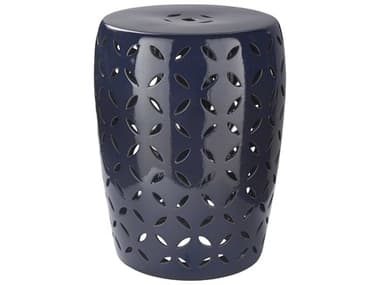 Surya Chantilly Navy Blue Accent Stool SYCHT760M