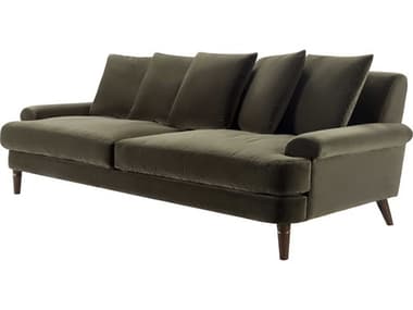 Surya Cila Olive Dark Brown Green Upholstered Sofa SYCILA001