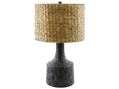 Surya Conway Black Tan Seagrass Buffet Lamp SYCNW003