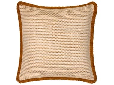 Surya Cotton Fringe White / Orange Pillow SYCTF001