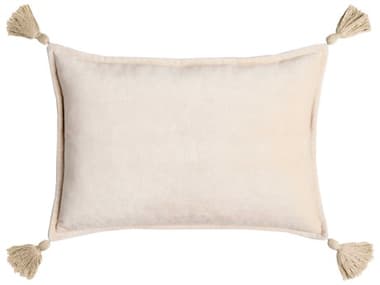 Surya Cotton Velvet Light Beige / Seafoam Pillow SYCV049
