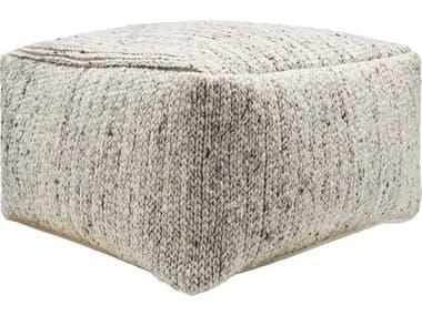 Surya Derby Oatmeal Beige Upholstered Pouf SYDRPF003142424