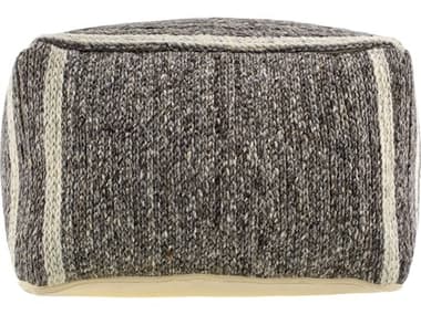 Surya Derby Brown Upholstered Pouf SYDRPF004142424