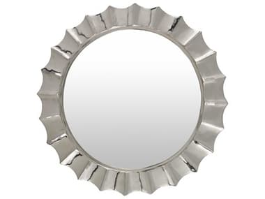 Surya Tejasvi Metallic Nickel Round Wall Mirror SYEJA00135351