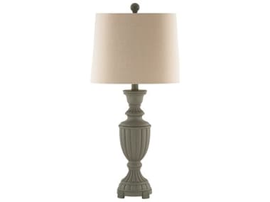 Surya Elgood Gray White Linen Traditional Buffet Lamp SYELG001