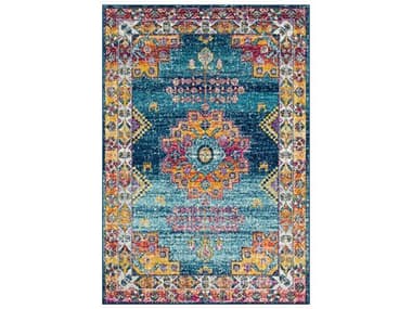 Surya Elaziz Navy / Sky Blue / Fuchsia / Yellow / Burnt Orange / Light Slate / Gray / Oatmeal Rectangular Area Rug SYELZ2365REC