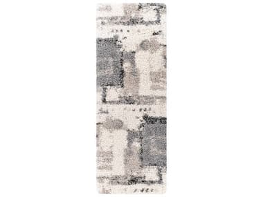Surya Eskimo Shag Black / Light Gray / Light Beige Runner Area Rug SYESG2308RUN