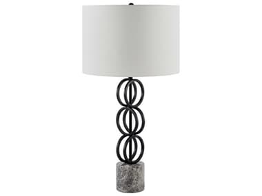 Surya Evans Black White Linen Buffet Lamp SYEVN103