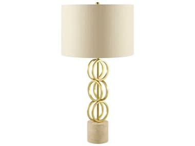 Surya Evans Gold Beige Linen Buffet Lamp SYEVN104