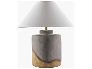 Surya Furbara Gray White Linen Buffet Lamp SYFBR001