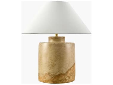 Surya Furbara Khaki White Linen Brown Buffet Lamp SYFBR002