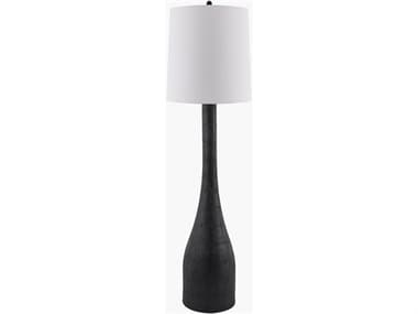 Surya Fonce Black White Linen Floor Lamp SYFCE001