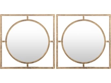 Surya Frances Gold Square Wall Mirror Set of 2 SYFCS001SET