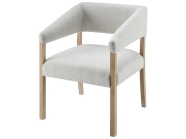 Surya Grace Beech Wood White Fabric Upholstered Arm Dining Chair SYGCE001