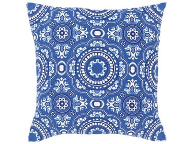 Surya Global Blues White Pillow SYGLB002