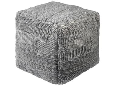 Surya Gabon Charcoal Gray Upholstered Pouf SYGNPF001181818