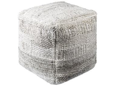 Surya Gabon Ivory Gray Upholstered Pouf SYGNPF002181818