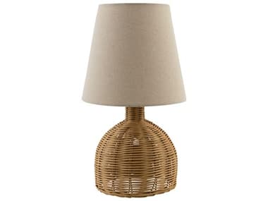 Surya Grotta Brown Wheat Linen Table Lamp SYGRT002