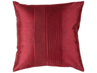 Surya Solid Pleated Burgundy Pillow SYHH026