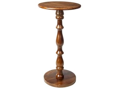 Surya Harare 12" Round Wood Brown End Table SYHHR001