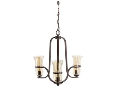 Surya Hildago 3-Light Metallic Bronze Traditional Bell Chandelier SYHID001