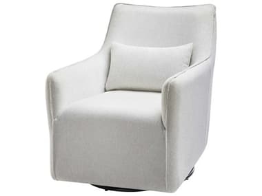 Surya Hudson 26" Swivel Beige Fabric Accent Chair SYHUD001