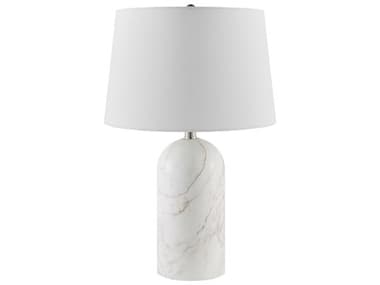 Surya Huriel White Cream Linen Table Lamp SYHUR002